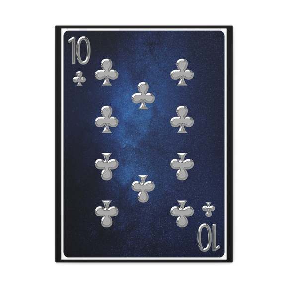 Ten Of Clubs Space Background Playing Card Canvas Wall Art for Home Decor Ready-
